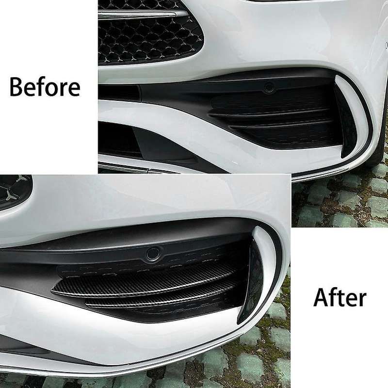 ABS Carbon Fiber Front Bumper Lower Grille Frame Fog Light Cover Trim for C Class W206 2021 2022