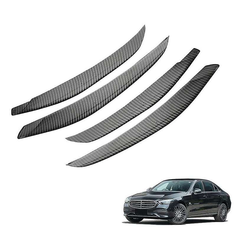 ABS Carbon Fiber Front Bumper Lower Grille Frame Fog Light Cover Trim for C Class W206 2021 2022