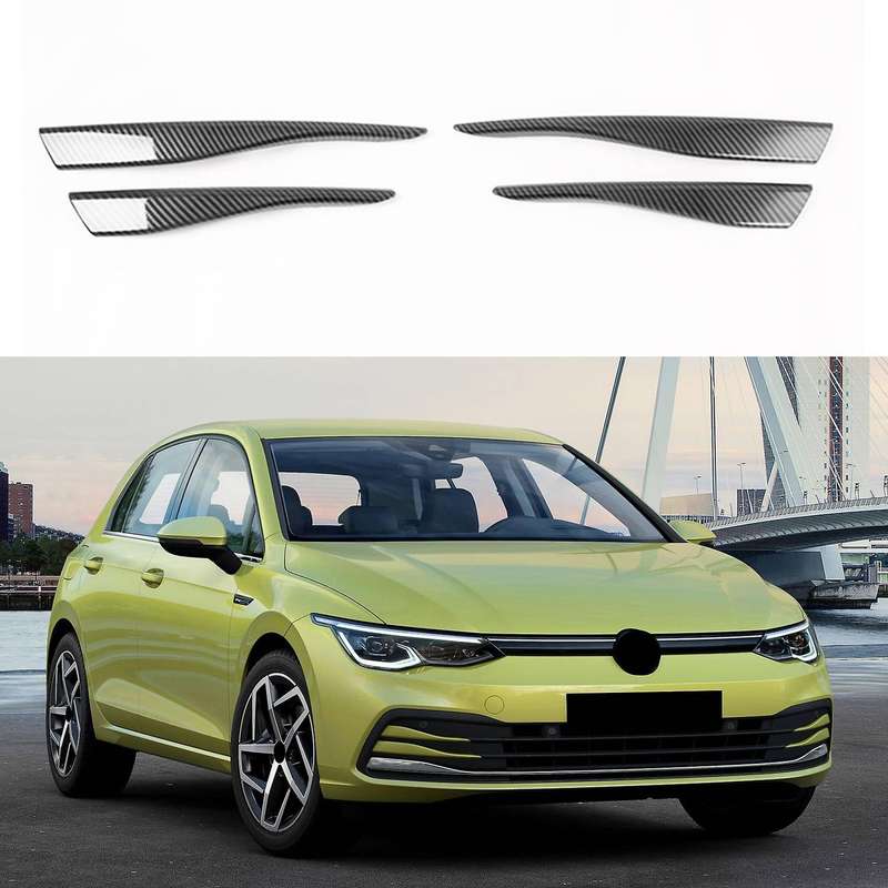 ABS Carbon Fiber Front Bumper Lower Grille Frame Fog Light Cover Trim for Golf 8 MK8 Accessories 202