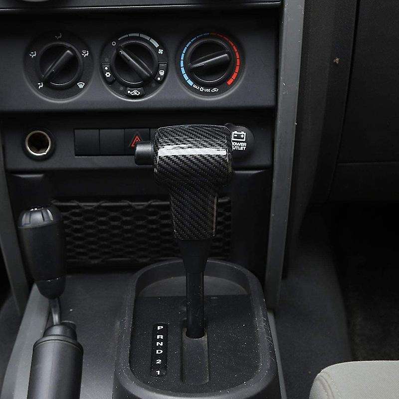ABS Carbon Fiber Gear Shift Knob Handle Cover Fit for 2007-2010 JK JKU Sport X