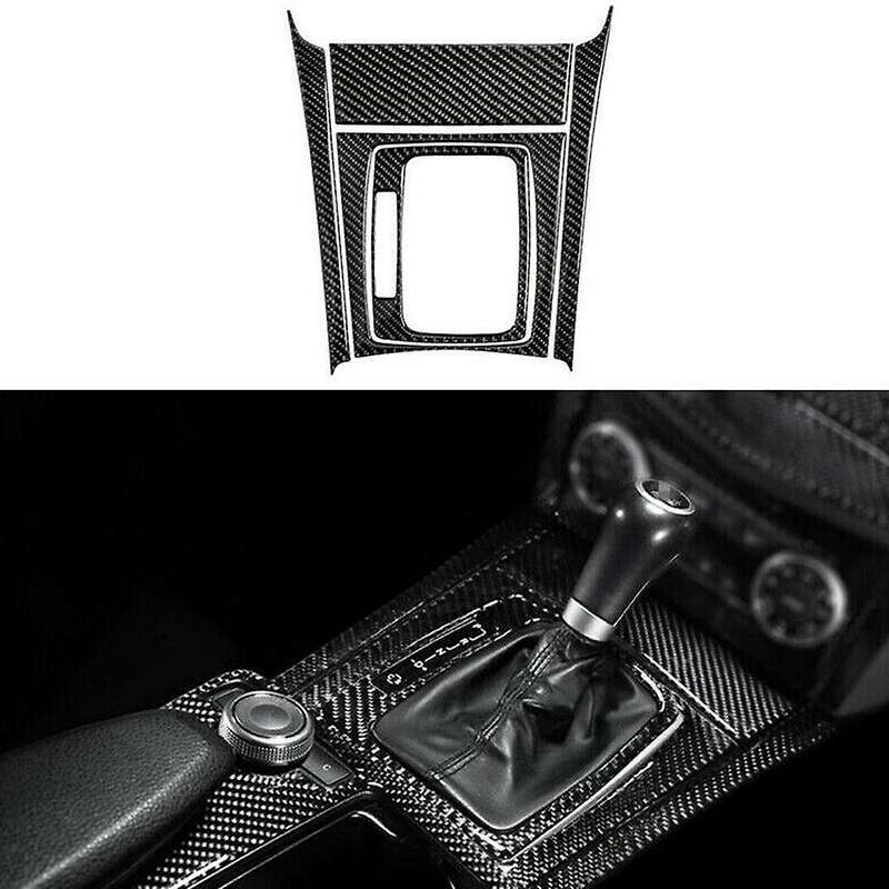 ABS Carbon Fiber Gear Shift Panel Trim Set for C Class W204 2007-2013