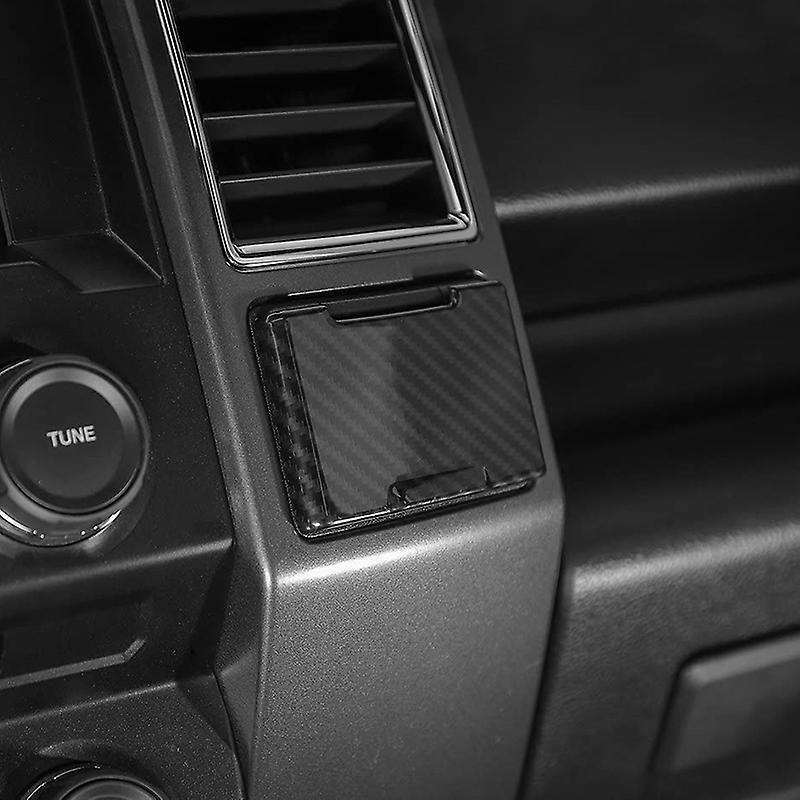 ABS Carbon Fiber Grain Central Electrical Outlet Socket Trim for 2015 2016 2017