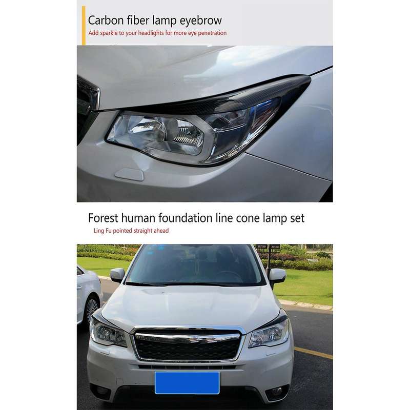 ABS Carbon Fiber Grain Head Light Lamp Brow Decoration Cover for 2013-2018 Car Accessories