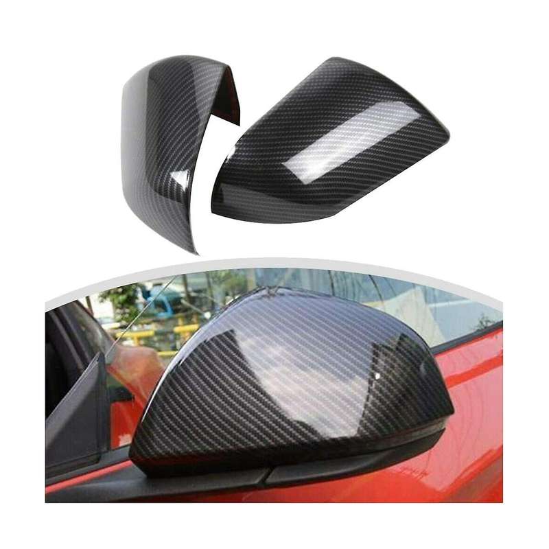 Abs Carbon Fiber Look Side Door Rearview Mirror Cover Trim Shells Cap for 2015-2020