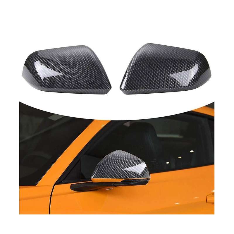 Abs Carbon Fiber Look Side Door Rearview Mirror Cover Trim Shells Cap for 2015-2020
