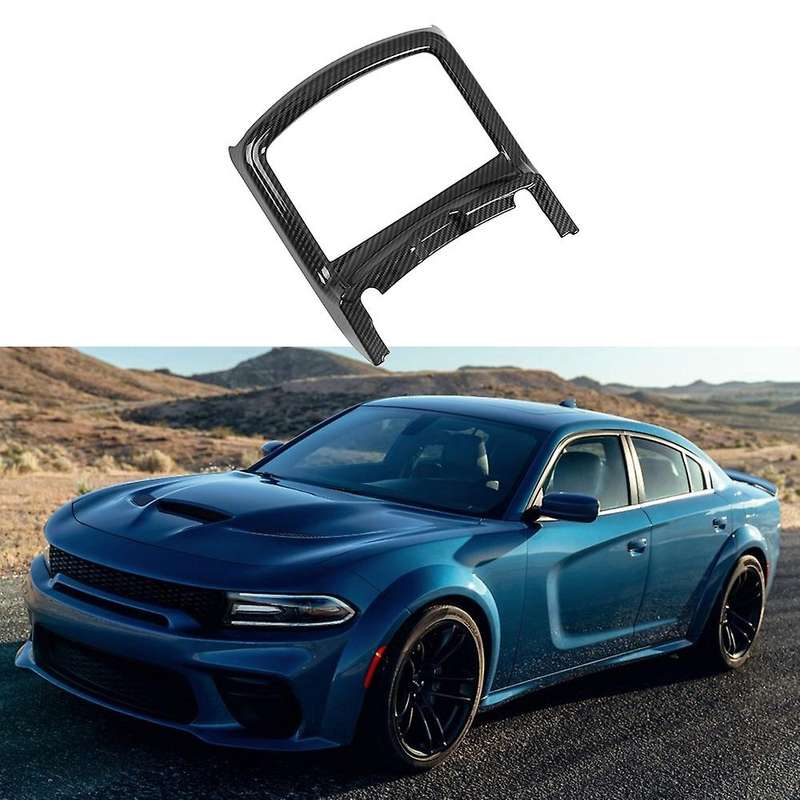 ABS Carbon Fiber Interior Front Water Cup Frame Cover Trim for Charger 2015-2020