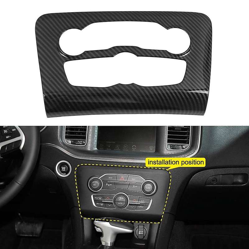 ABS Carbon Fiber Interior Console Air Condition Adjust Panel Cover Trim for Charger 2015-2020
