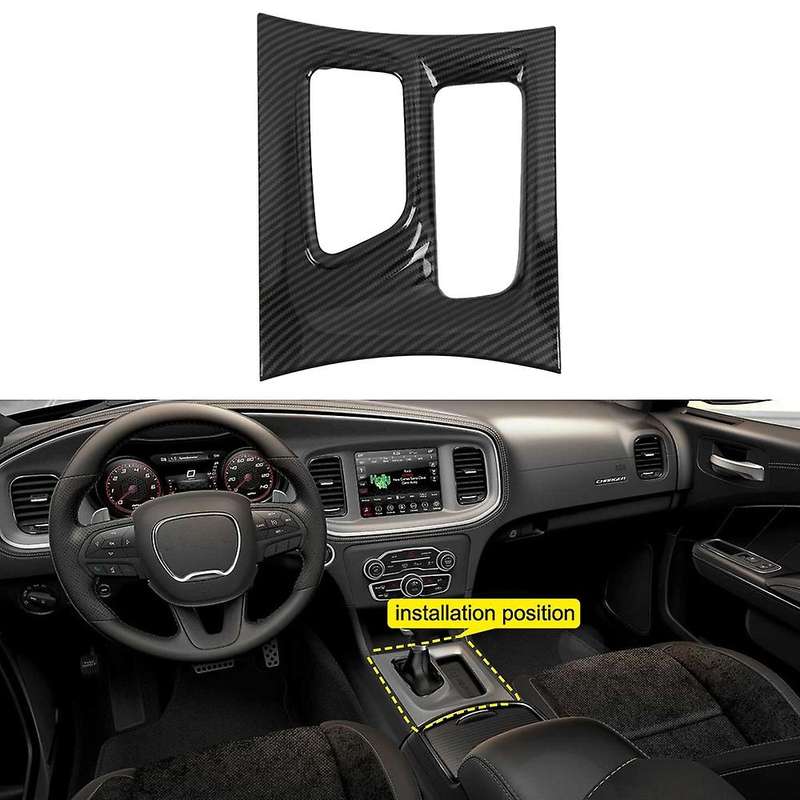 ABS Carbon Fiber Interior Gear Shift Panel Cover Trim for Charger 2015-2020 LHD