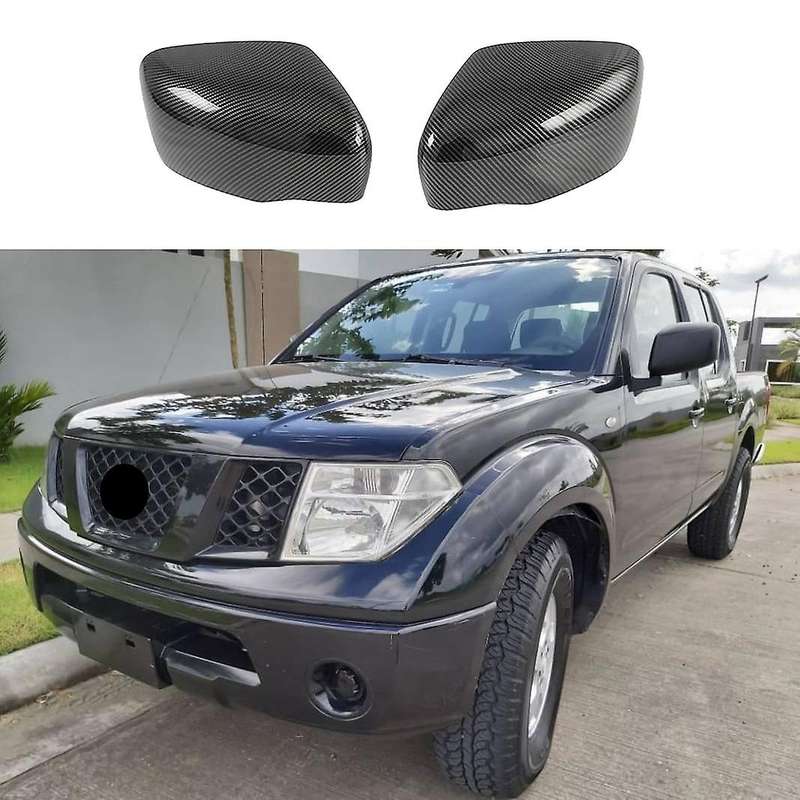 ABS Carbon Fiber Look Rear View Mirror Cover Trim Car Decoration Sticker Accessories Fit for Navara