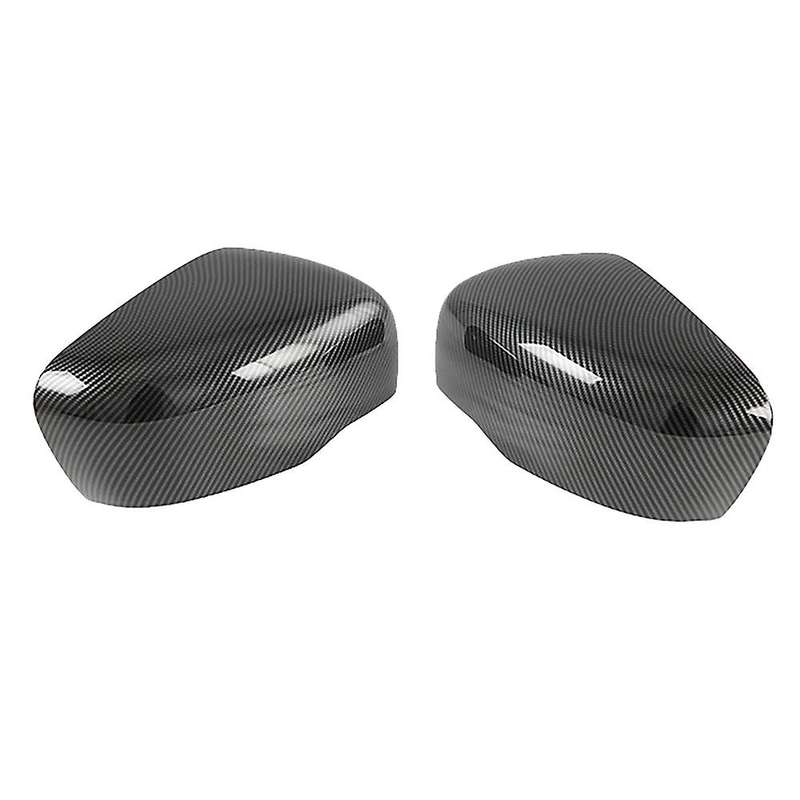 ABS Carbon Fiber Look Rear View Mirror Cover Trim Car Decoration Sticker Accessories Fit for Navara
