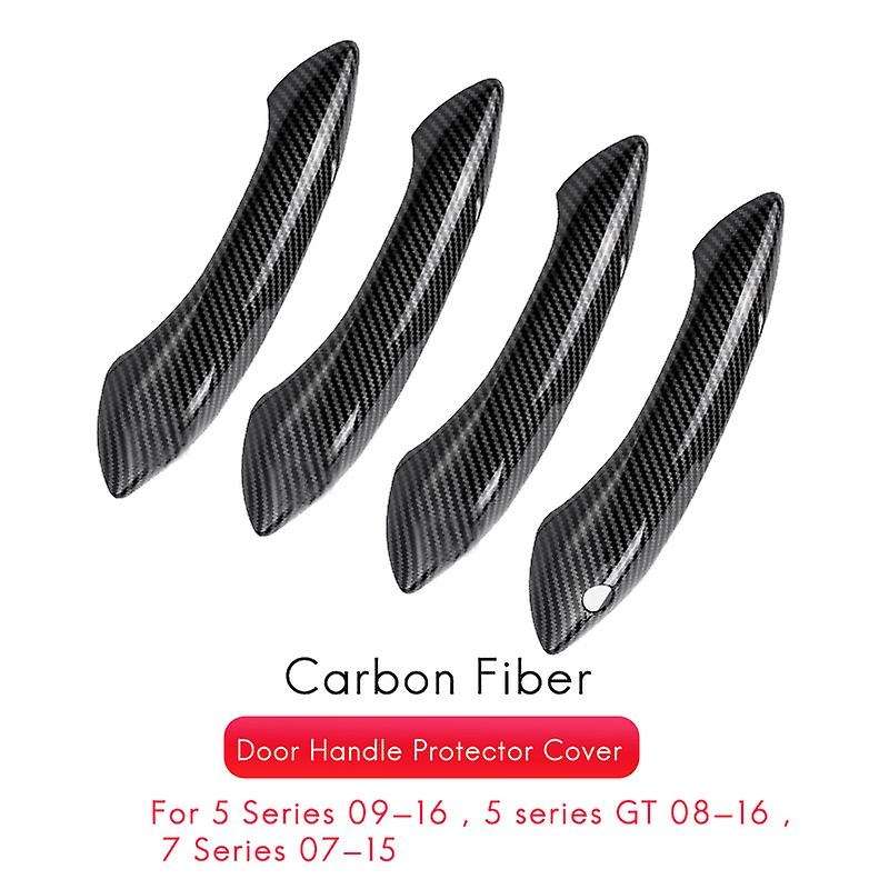 Abs Carbon Fiber Outside Exterior Door Handle Protector Cover Trim for  5 6 7 Series F07 F10 F11 F0
