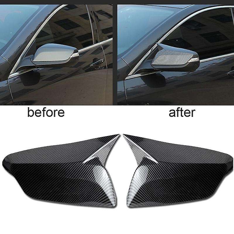 ABS Carbon Fiber Rear View Mirror Housing Ox Horn Cover Cap -Side Door Mirror Cover for XL 2016-2020