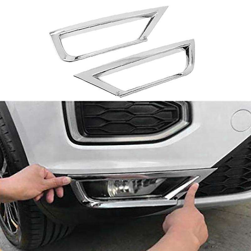 ABS Chrome Front & Rear Fog Light Lamp Cover Trim Fog Light Molding Garnish Bezel Protector for 2017