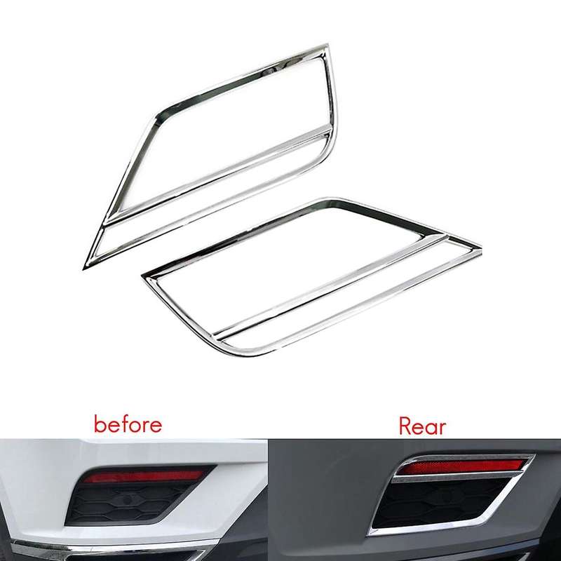ABS Chrome Front & Rear Fog Light Lamp Cover Trim Fog Light Molding Garnish Bezel Protector for 2017