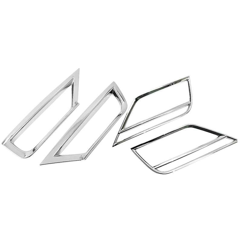 ABS Chrome Front & Rear Fog Light Lamp Cover Trim Fog Light Molding Garnish Bezel Protector for 2017
