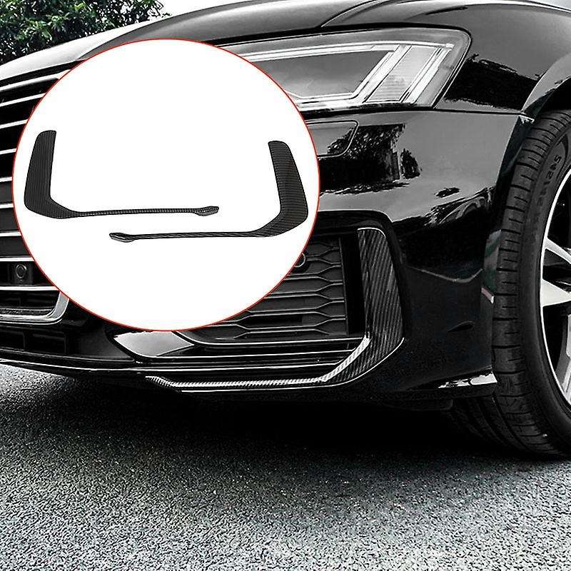ABS Carbon Fiber Pattern Front Bumper Fog Light Frame Trim for A6 C8 2019-2020 Fog Lamp Covers Decor