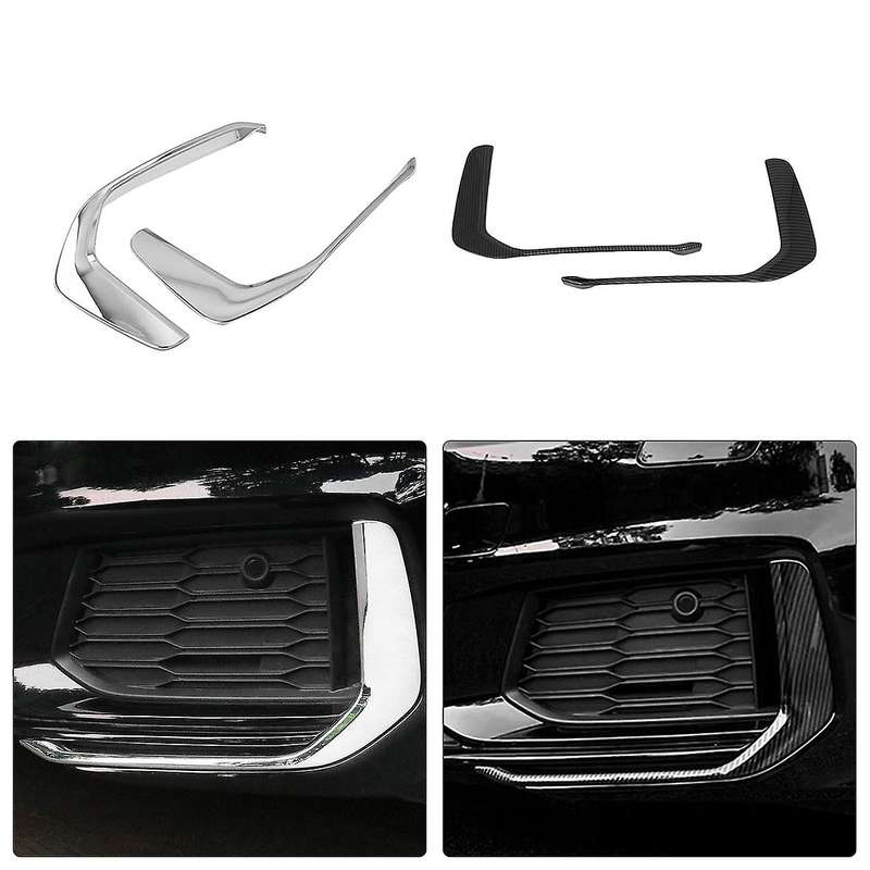 ABS Carbon Fiber Pattern Front Bumper Fog Light Frame Trim for A6 C8 2019-2020 Fog Lamp Covers Decor