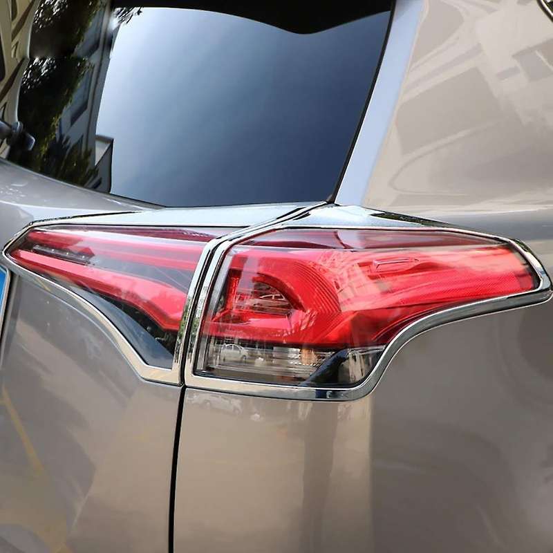 ABS Chrome Rear Tail Lights Cover Trim Bezels for -4 XLE LE 2018 2017 2016 Outside Accessories 4PCS/