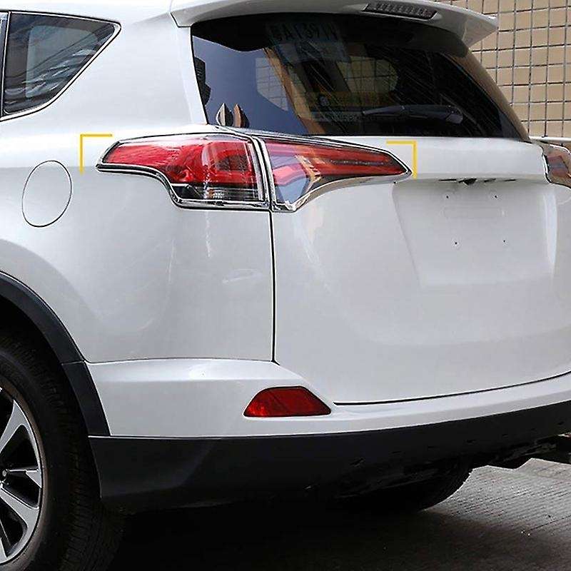 ABS Chrome Rear Tail Lights Cover Trim Bezels for -4 XLE LE 2018 2017 2016 Outside Accessories 4PCS/