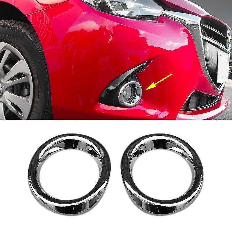 ABS Chrome Front Bumper Fog Light Lamp Frame Cover Trim for 2 Demio DJ DL 2015 2016