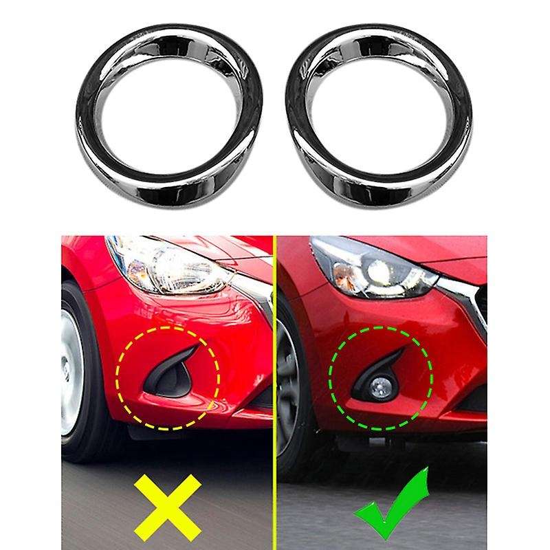 ABS Chrome Front Bumper Fog Light Lamp Frame Cover Trim for 2 Demio DJ DL 2015 2016