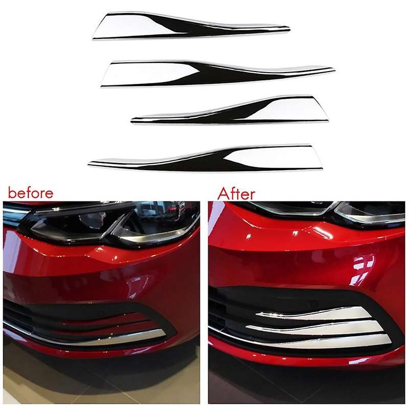 ABS Chrome Front Bumper Lower Grille Frame Fog Light Cover Trim for-Golf 8 MK8 Accessories 2020 2021