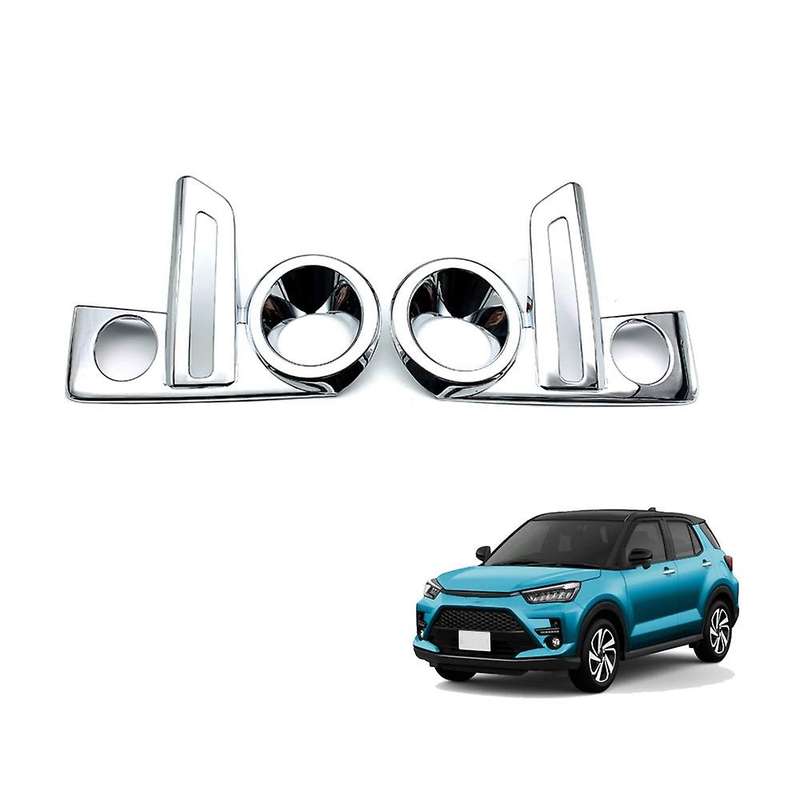 ABS Chrome Front Fog Light Lamp Foglight Decor Cover Trim Molding for Raize 2020