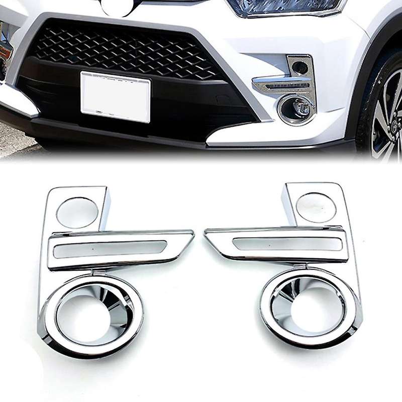 ABS Chrome Front Fog Light Lamp Foglight Decor Cover Trim Molding for Raize 2020