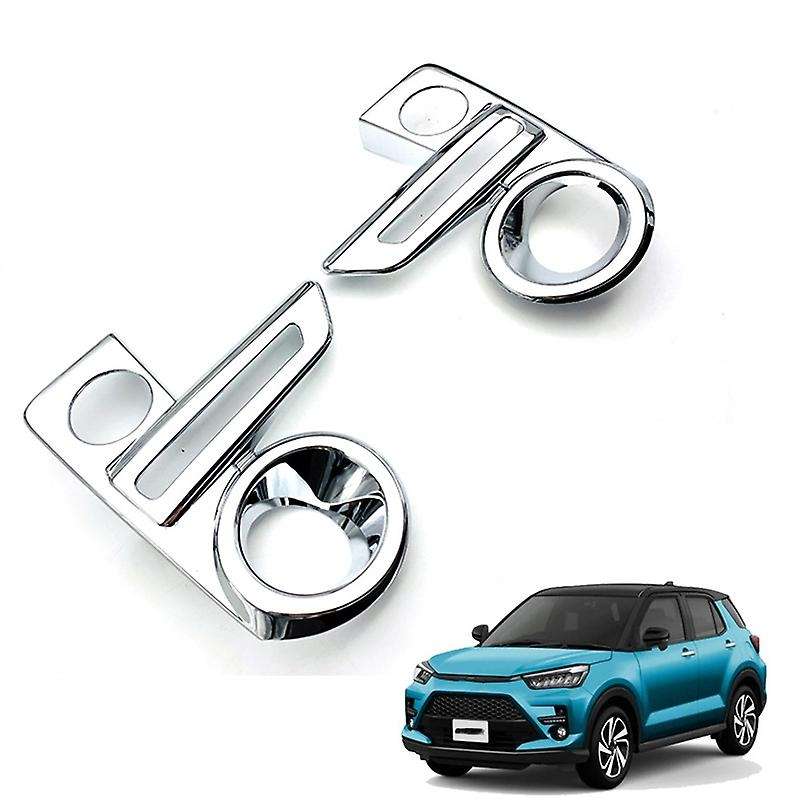 ABS Chrome Front Fog Light Lamp Foglight Decor Cover Trim Molding for Raize 2020