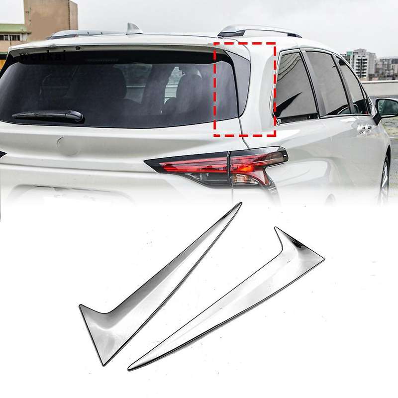 ABS Chrome Vertical Rear Window Side Spoiler Wing for Sienna 2020 2021 Auto Rear Window Mirror Tail