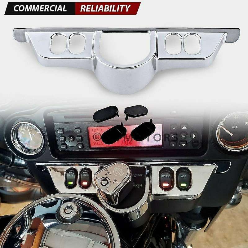 ABS Chrome Switch Dash Panel Accent Cover for Touring 96-13 Glide/06-13 Street Glide/09-13 Tri Glide