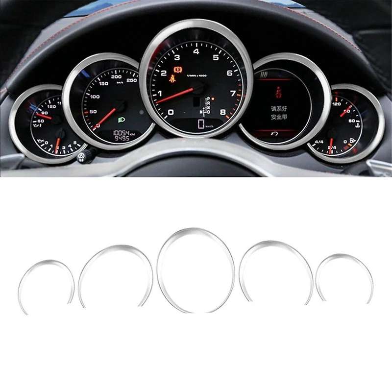 ABS Dashboard Instrument Panel Decorative Ring Cover Trims Sticker for Carbon Fiber Pattern