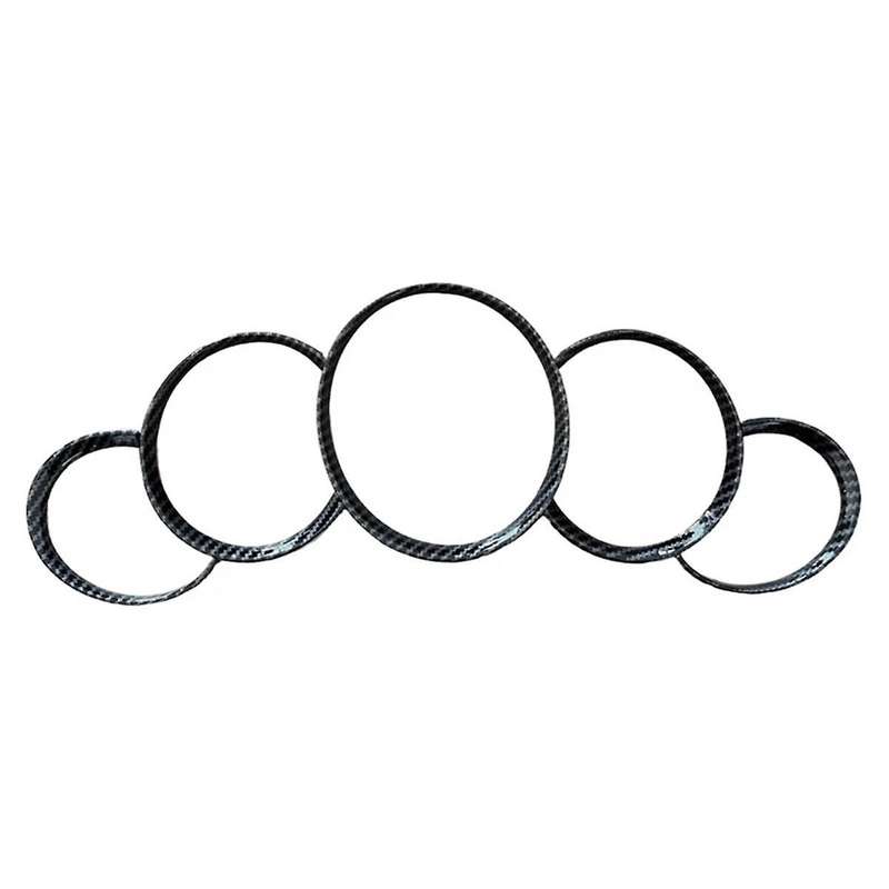 ABS Dashboard Instrument Panel Decorative Ring Cover Trims Sticker for Carbon Fiber Pattern