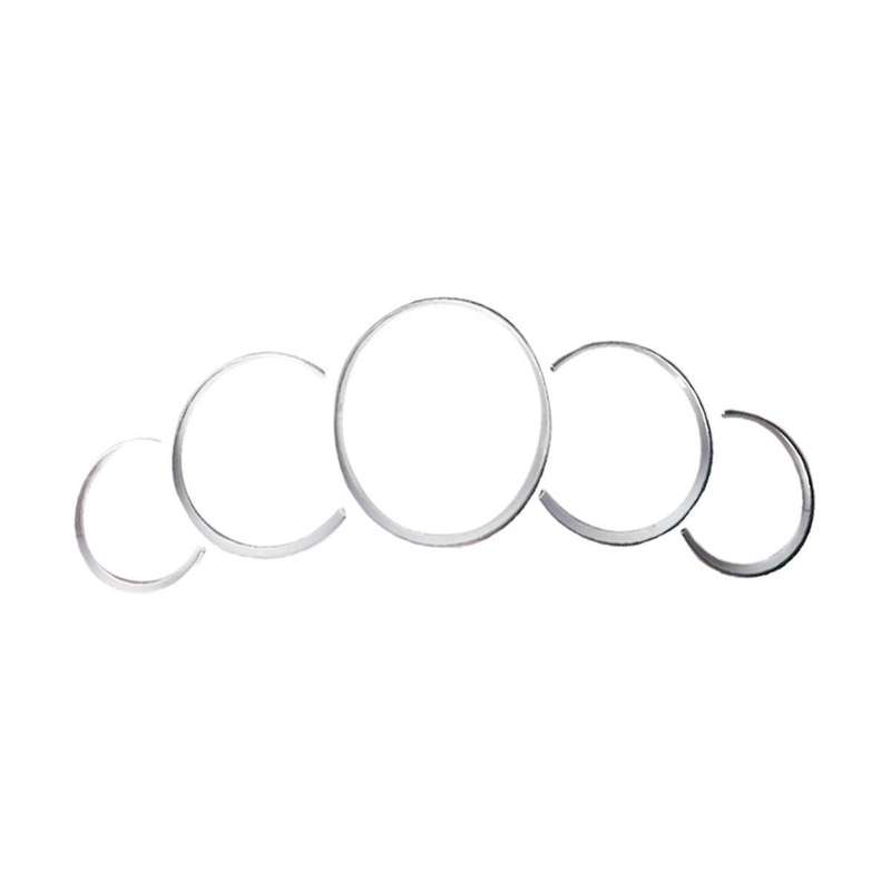 ABS Dashboard Instrument Panel Decorative Ring Cover Trims Sticker for Silver