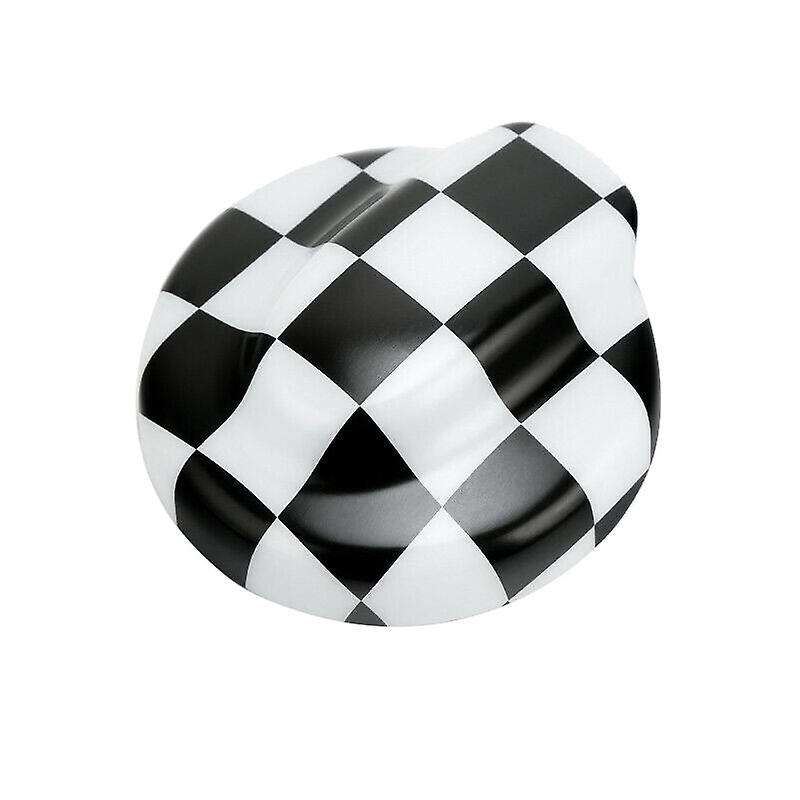 ABS Fuel Tank Filler Protection Cover Gas Cap Cover Trim Decor for R55 R56 2.0T Black/White Checkere