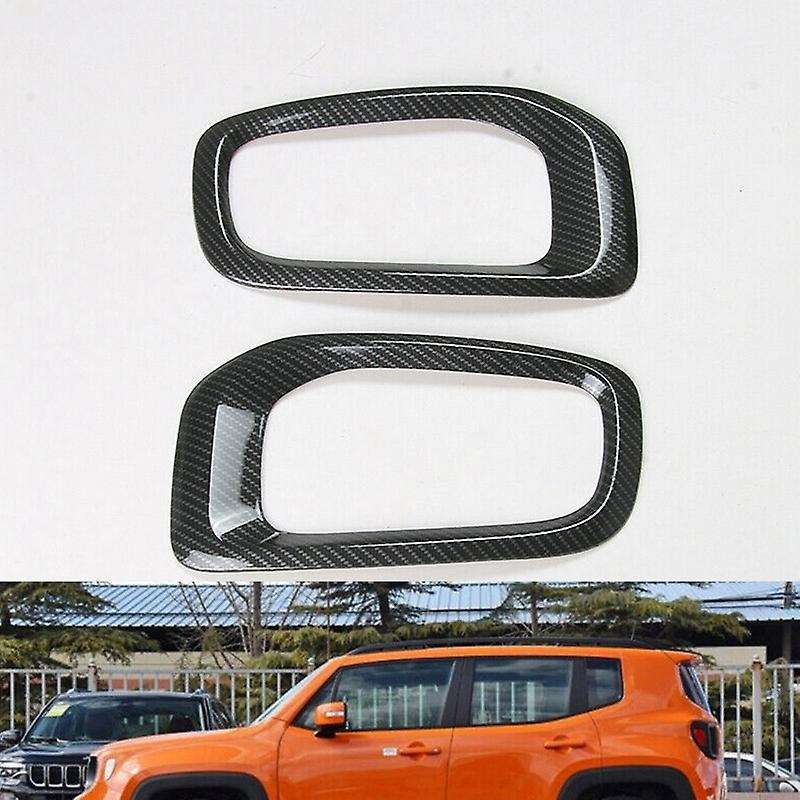 ABS Front Fog Light Lamp Cover Trim Frame Decor for 2015-2017 Accessories (Carbon Fiber Color)