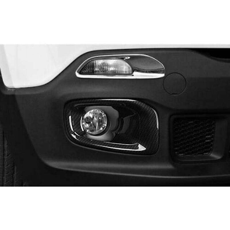 ABS Front Fog Light Lamp Cover Trim Frame Decor for 2015-2017 Accessories (Carbon Fiber Color)