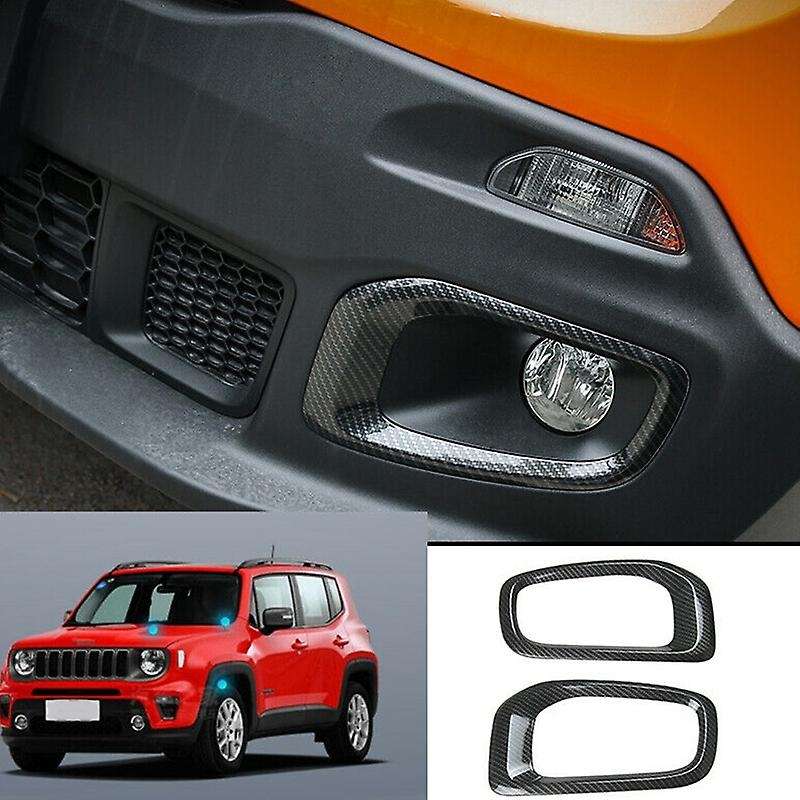 ABS Front Fog Light Lamp Cover Trim Frame Decor for 2015-2017 Accessories (Carbon Fiber Color)