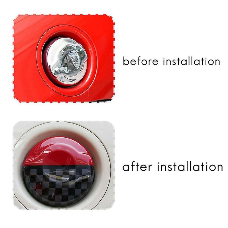 ABS Fuel Tank Filler Protection Cover Gas Cap Cover Trim Decor for F55 F56 F57 2.0T Accessories Red+