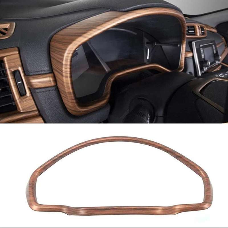 ABS Peach Wood Dashboard Instrument Panel Dial Cover Frame Decorative Moulding Trim Accessories for