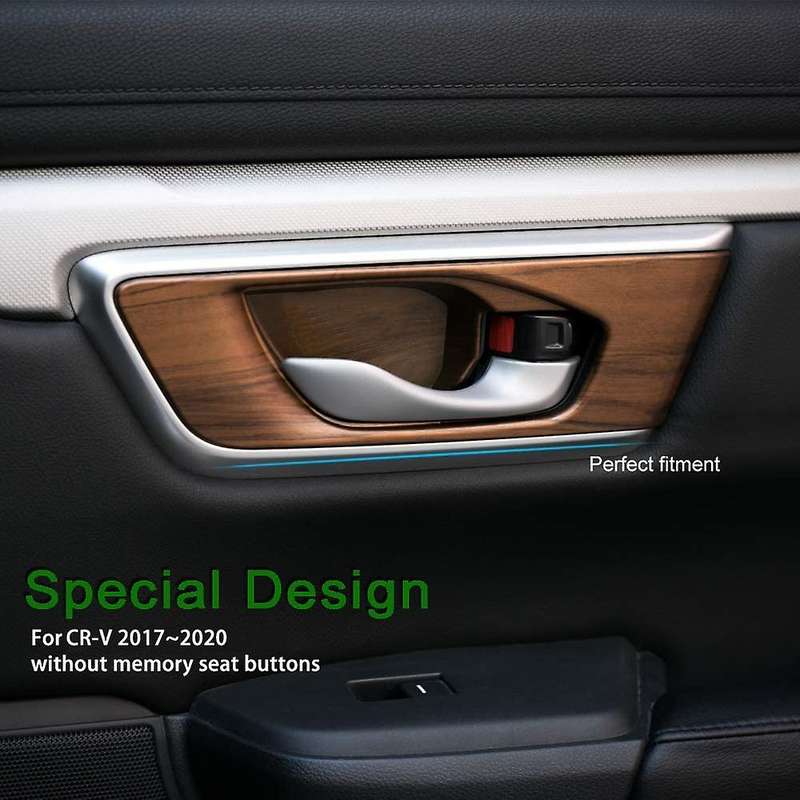 ABS Peach Wood Grain Car Inner Door Bowl Cover Handle Trims for 2017-2021 -V Accessories