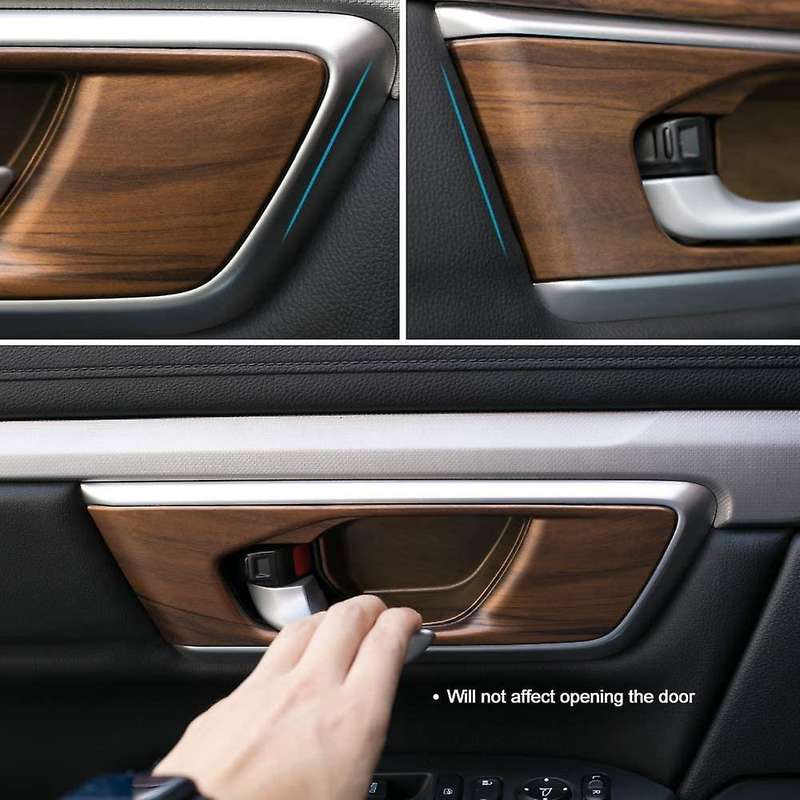 ABS Peach Wood Grain Car Inner Door Bowl Cover Handle Trims for 2017-2021 -V Accessories