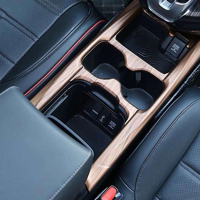 ABS Peach Wood Grain Front Water Cup Drink Holder Trim Cover Frame for -V 17-18