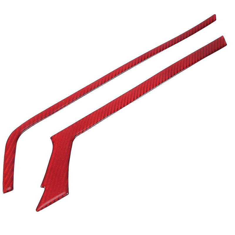 ABS Red Carbon Fiber Middle Outlet Cover Trim Decor Sticker for 10Th Gen 2016 2017 2018 2019(RHD)