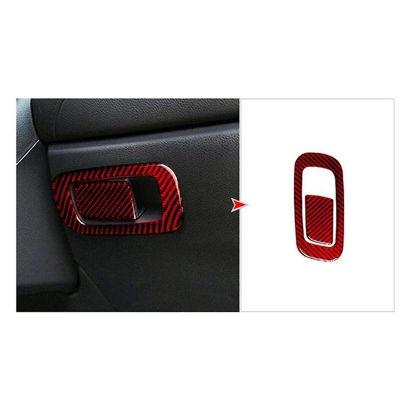 ABS Red Carbon Fiber Glove Box Handle Switch Cover Trim Decor Sticker for 10Th Gen 2016 2017 2018 20