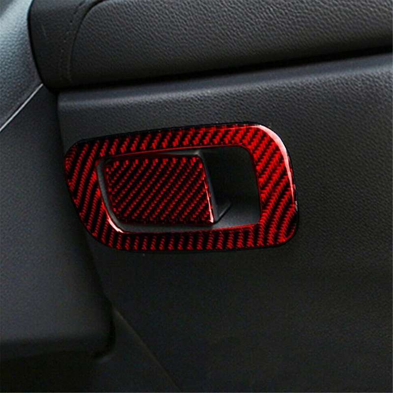 ABS Red Carbon Fiber Glove Box Handle Switch Cover Trim Decor Sticker for 10Th Gen 2016 2017 2018 20