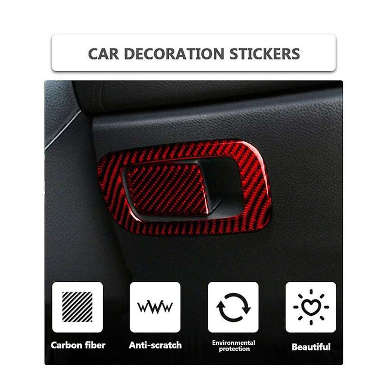 ABS Red Carbon Fiber Glove Box Handle Switch Cover Trim Decor Sticker for 10Th Gen 2016 2017 2018 20