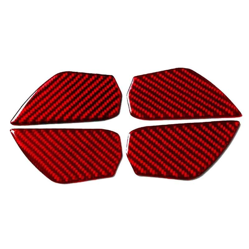 Abs Red Carbon Fiber Interior Door Handle Bowl Cover Trim Decor Sticker for 10th Gen 2016 2017 2018