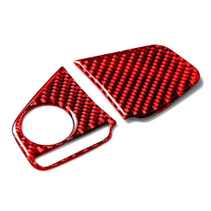 ABS Red Carbon Fiber Steering Wheel Button Switch Cover Trim Decor Sticker for 10Th Gen 2016 2017 20