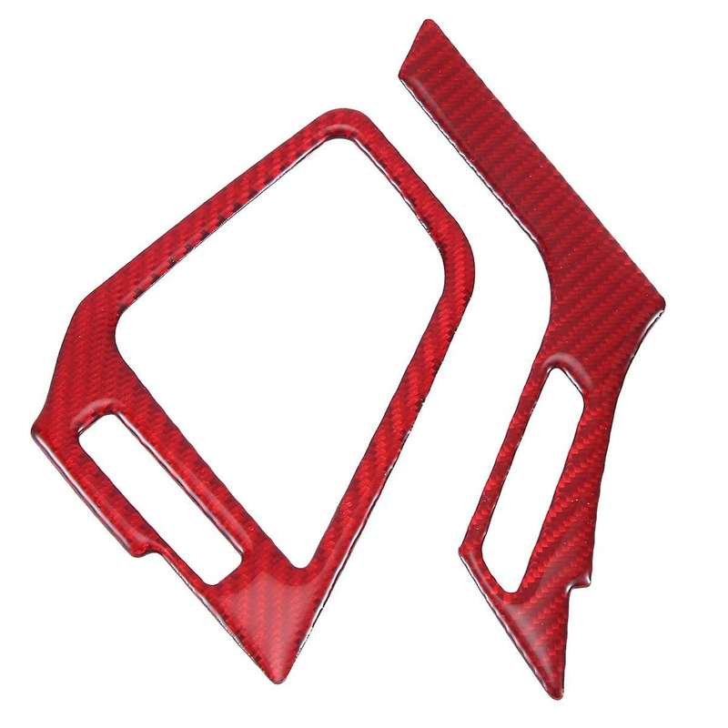ABS Red Carbon Fiber Side Outlet Cover Trim Decor Sticker for 10Th Gen 2016 2017 2018 2019(RHD)